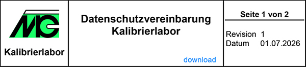 Datenschutzvereinbarung Kalibrierlabor